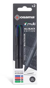 4Multi Penna All Black Edition. Confezione 2 pezzi