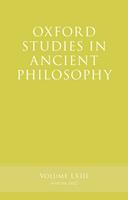 Oxford Studies in Ancient Philosophy, Volume 63