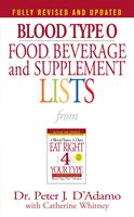   Blood Type O Food, Beverage and Supplement Lists