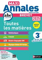   Maxi-Annales ABC du Brevet 2025 - Toutes les mati&egrave;res 3e : Maths - Fran&ccedil;ais - Histoire-G&eacute;ographie EMC (Enseignement Moral et Civique) - Physique-Chimie - SVT - Techno - Oral - Sujets corrig&eacute;s - EPUB