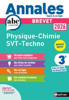   Annales ABC du Brevet 2026 - Physique-Chimie - SVT - Technologie 3e - Sujets et corrig&eacute;s + fiches de r&eacute;visions - EPUB