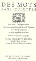   Des mots sans-culottes