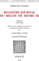   Registre-journal du règne de Henri III