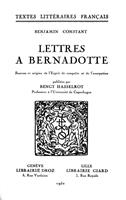   Lettres à Bernadotte