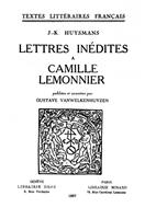 Lettres inédites à Camille Lemonnier