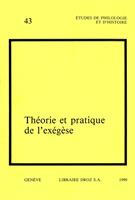   Théorie et pratique de l'exégèse. Actes du 3e colloque international sur l'histoire de l'exégèse biblique au XVI siècle (Genève, 31 août - 2 septembre 1988)