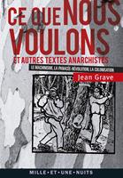   Ce que nous voulons