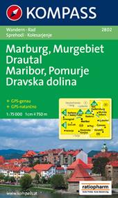 Carta escursionistica n. 2802. Marburg, Murgebiet, Drautal-Maribor, Pomurje, Dravska dolina 1:75:000