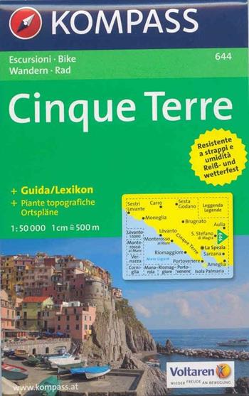 Carta escursionistica n. 644. Costa Azzurra, Liguria. Cinque Terre 1:50.000  - Libro Kompass 2016 | Libraccio.it