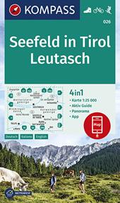 Carta escursionistica n. 026. Seefeld in Tirol, Leutasch 1:25.000. Ediz. tedesca, italiana e inglese
