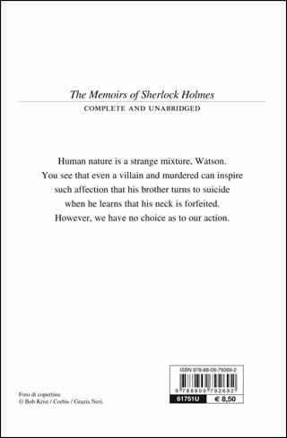 The memoirs of Sherlock Holmes - Arthur Conan Doyle - Libro Giunti Editore 2014, Giunti classics | Libraccio.it
