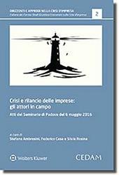 Crisi e rilancio delle imprese: gli attori in campo. Atti del Seminario (Padova, 6 maggio 2016)
