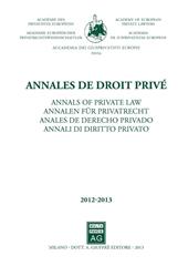 Annales de droit privé-Annali di diritto privato 2012-2013
