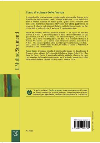 Corso di scienza delle finanze  - Libro Il Mulino 2019, Strumenti. Economia | Libraccio.it