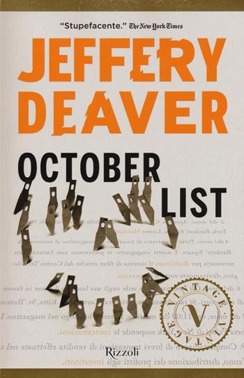 October List - Jeffery Deaver - Libro Rizzoli 2015, Vintage | Libraccio.it