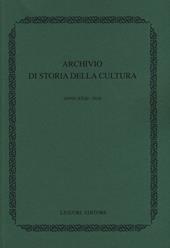 Archivio di storia della cultura (2018). Vol. 31
