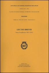 Lectio brevis (anno accademico 2012-2013)