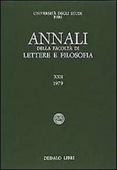 Annali della facoltà lettere e filosofia Università di Bari. Vol. 12