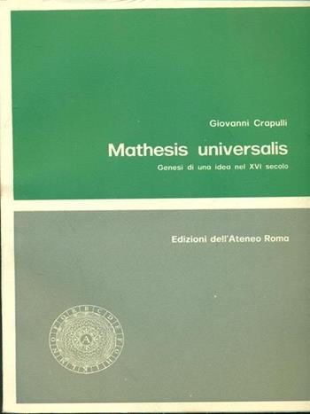 Mathesis universalis - Crajucci - Libro Olschki 2001 | Libraccio.it