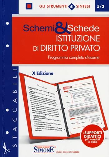 Schemi & schede di istituzioni di diritto privato  - Libro Edizioni Giuridiche Simone 2012, Gli strumenti di sintesi | Libraccio.it