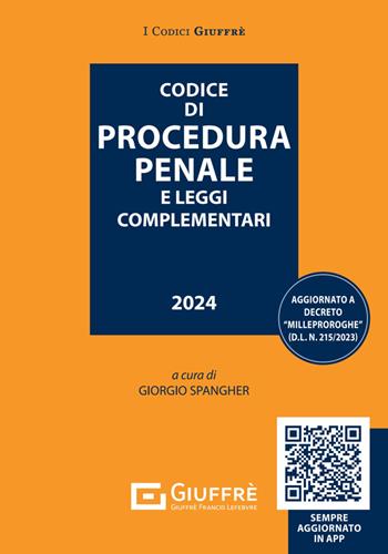 Codice di procedura penale e leggi complementari. Con QR Code  - Libro Giuffrè 2024, I codici Giuffrè tascabili | Libraccio.it