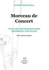 Morceau de concert. Tuba or contrabass/bass trombone and piano. Spartito
