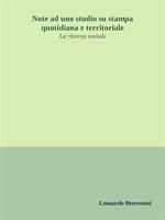 Note ad uno studio su stampa quotidiana e territoriale
