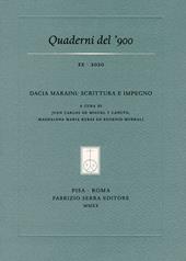 Quaderni del '900 (2020). Vol. 20: Dacia Maraini: scrittura e impegno.
