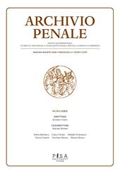 Archivio penale. Rivista quadrimestrale di diritto, procedura e legislazione penale, speciale, europea e comparata (2020). Vol. 2
