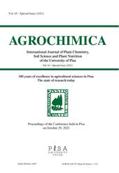 Agrochimica. 180 years of excellence in agricultural sciences in Pisa. The state of research today. Special issue (2021). Vol. 65