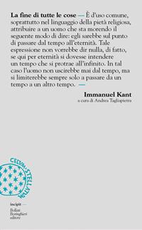 La fine di tutte le cose - Immanuel Kant - Libro Bollati Boringhieri 2006, Incipit | Libraccio.it