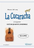La Cucaracha. Guitar quartet. Easy. Partitura