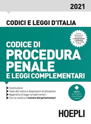 Codice di procedura penale e leggi complementari 2021 - Luigi Franchi, Virgilio Feroci, Santo Ferrari - Libro Hoepli 2021, Codici e leggi d'Italia | Libraccio.it
