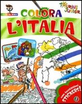 Colora l'Italia. Con stickers. Ediz. illustrata