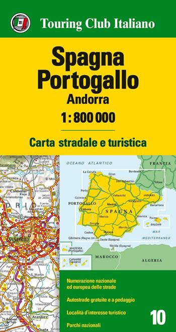 Spagna, Portogallo, Andorra 1:800.000. Carta stradale e turistica. Ediz. multilingue  - Libro Touring 2016, Carte d'Europa 1:800.000 | Libraccio.it