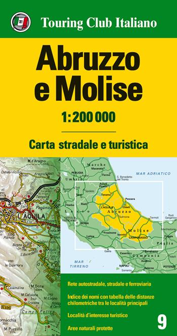 Abruzzo e Molise 1:200.000. Carta stradale e turistica. Ediz. multilingue  - Libro Touring 2018, Carte regionali 1:200.000 | Libraccio.it