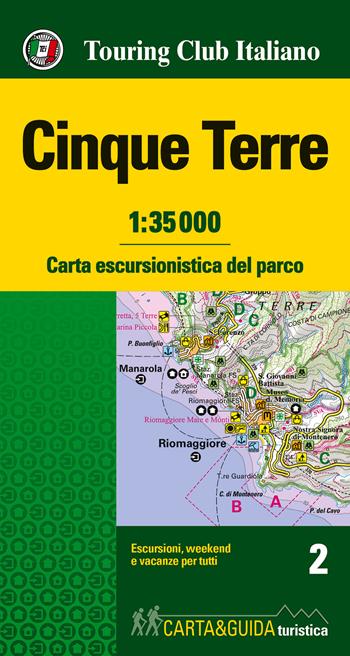 Cinque Terre. Carta escursionistica del parco. 1:35.000  - Libro Touring 2017, Carta & guida turistica | Libraccio.it