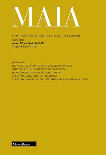 Maia. Rivista di letterature classiche (2023). Vol. 2-3: Virgilio, Eneide  - Libro Morcelliana 2024 | Libraccio.it