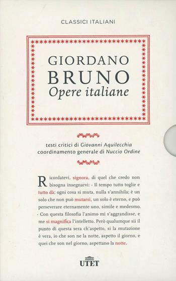Opere italiane - Giordano Bruno - Libro UTET 2014 | Libraccio.it