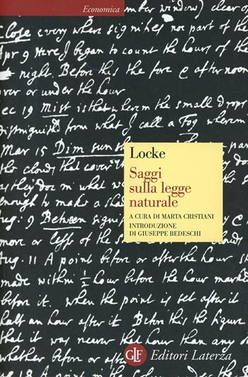 Saggi sulla legge naturale - John Locke - Libro Laterza 2007, Economica Laterza | Libraccio.it