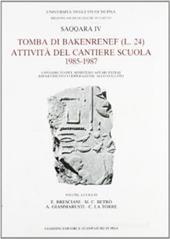 Tomba di Bakenrenef (L. 24). Attività del cantiere scuola 1985-1987
