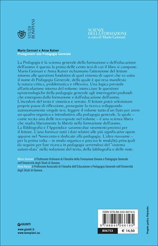 Prolegomeni alla pedagogia generale - Mario Gennari, Anna Kaiser - Libro Bompiani 2000, Studi Bompiani | Libraccio.it