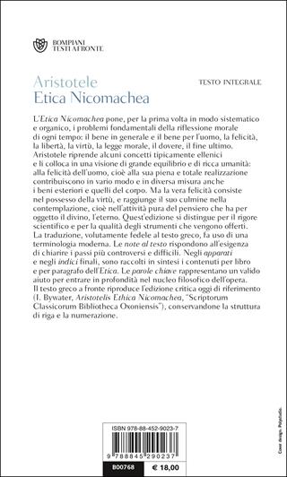Etica nicomachea - Aristotele - Libro Bompiani 2000, Testi a fronte | Libraccio.it