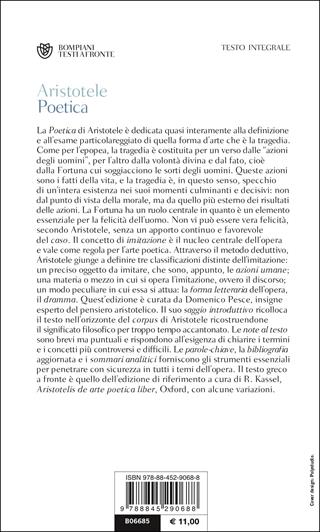 Poetica - Aristotele - Libro Bompiani 2000, Testi a fronte | Libraccio.it