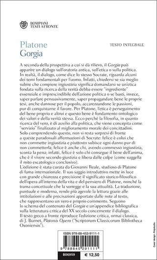 Gorgia - Platone - Libro Bompiani 2001, Testi a fronte | Libraccio.it