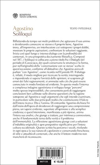 Soliloqui. Testo latino a fronte - Agostino (sant') - Libro Bompiani 2002, Testi a fronte | Libraccio.it