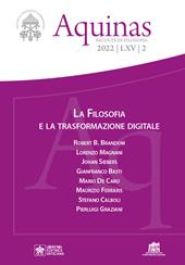 Aquinas. Rivista internazionale di filosofia (2022). Vol. 2: La filosofia e la trasformazione digitale
