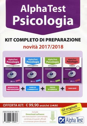 Alpha Test. Psicologia. Kit completo di preparazione. Con software di simulazione  - Libro Alpha Test 2017, TestUniversitari | Libraccio.it