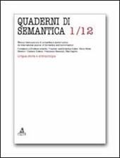 Quaderni di semantica (2012). Vol. 1