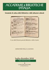 Accademie & biblioteche d'Italia. Semestrale di cultura delle biblioteche e delle istituzioni culturali (2022). Vol. 2